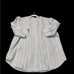 Frame Denim Blue 3/4 stripe button down L